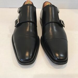Men’s Magnanni black double monk strap shoe